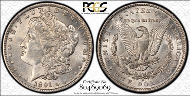 1891-O $1 MS62