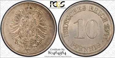 1888-A 10 Pfg J-4 AU55