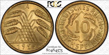 1929-A 10 Rcpfg J-317 MS66