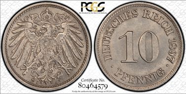 1897-A 10 Pfg J-13 MS63