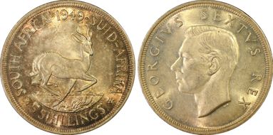 1949 5 Shil KM-40.1  Ag MS62