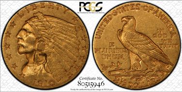 1910 $2.50 AU58