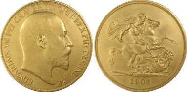 1902 £5 S-3966 Matte PR63