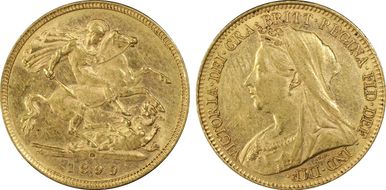 1899-M 1/2 Sov S-3879 AU58