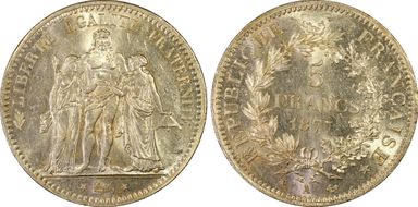 1877-A 5 Fr Gad-745a F-334 MS62