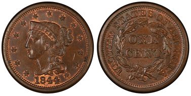 1844 1C MS65BN