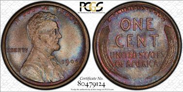 1909 1C Lincoln MS65BN