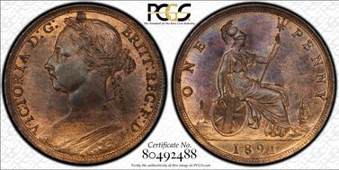 1891 1D S-3954 MS64RB