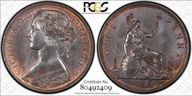 1870 1D S-3954 MS64BN