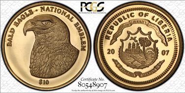 2007 $10 Bald Eagle PR68DCAM