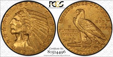 1911-S $5 AU58