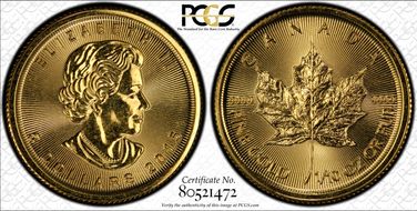 2015 $5 Maple Leaf/Au MS67