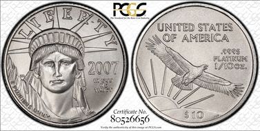 2007 $10 Statue of Liberty MS69