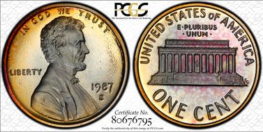 1987-S 1C PR67RB