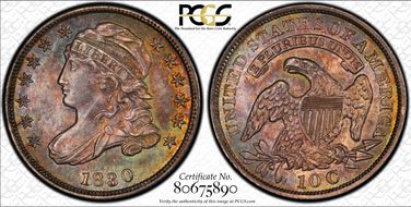 1830 10C Medium 10C MS64