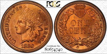 1880 1C MS66RD