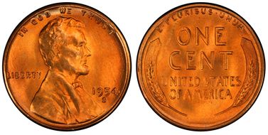 1954-S 1C MS67+ RD