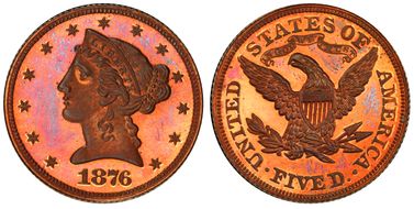 1876 $5 J-1484 PR66RB