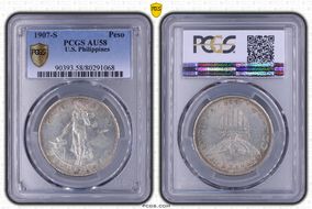 1907-S Peso AU58