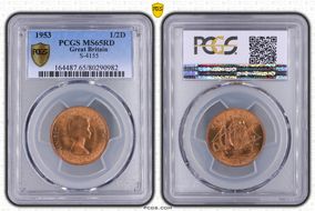 1953 1/2D S-4155 MS65RD