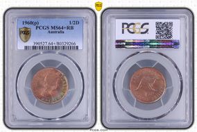 1960 Y. (p) 1/2D MS64+ RB