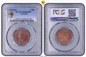 1961 Y. (p) 1/2D MS65BN