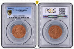 1963 Y. (p) 1/2D MS64RD