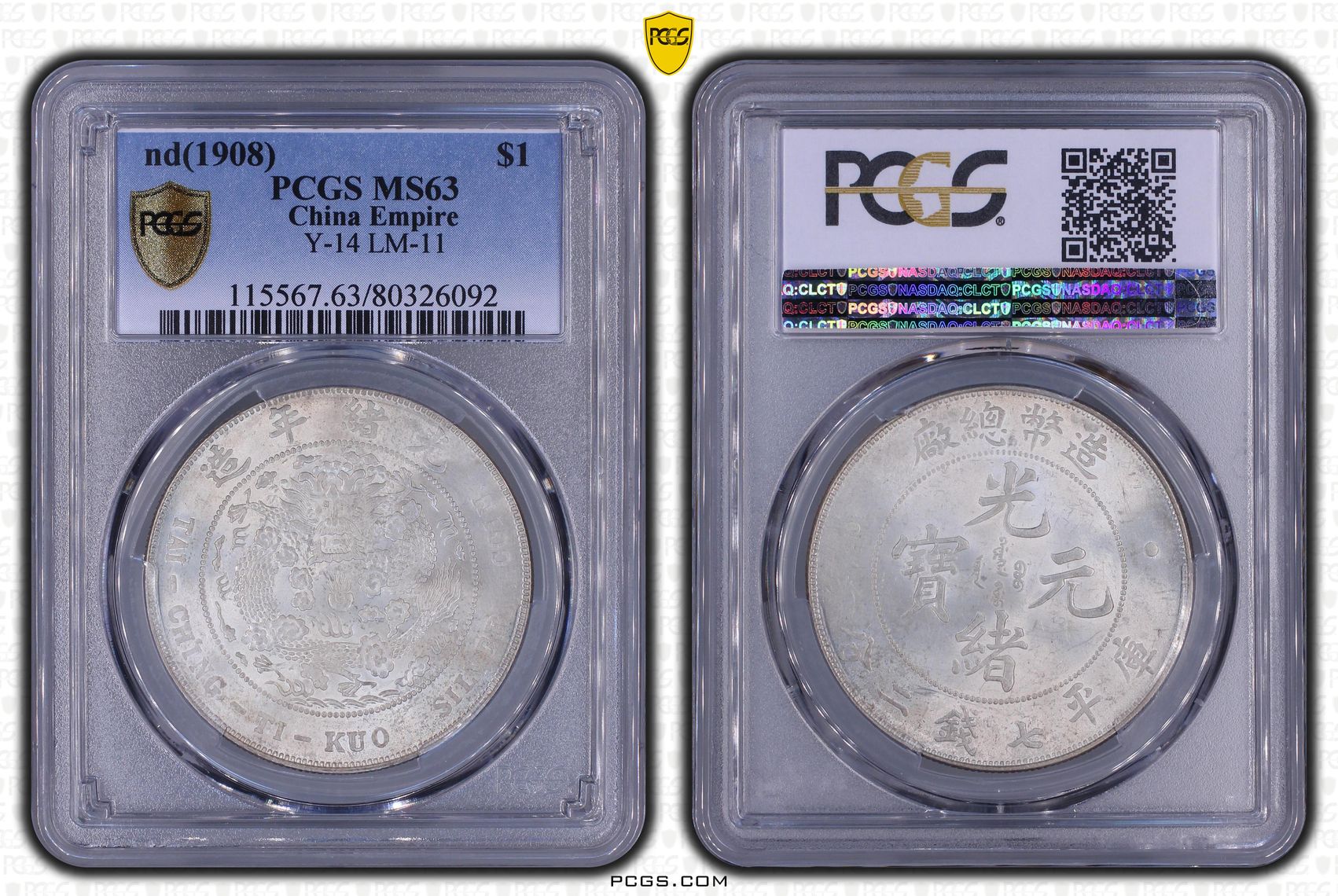 PCGS Certificate Verification Coin Details for Cert #80326092