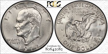 1974-S $1 Silver MS67