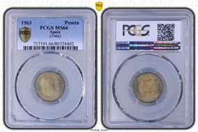 1963 Peseta (1966) MS66