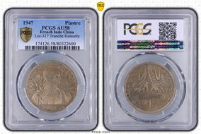 1947 Piastre Lec-317 Tranche Rainurée AU58