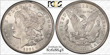 1921 $1 Morgan MS66+
