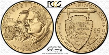 2016-W $5 100th Anniv. Nat'l Parks MS70