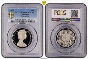 1979 50C Double Bar PR69DCAM