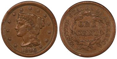 1846 1C Medium Date XF40BN