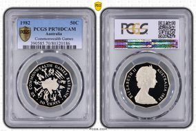 1982 50C Commonwealth Games PR70DCAM
