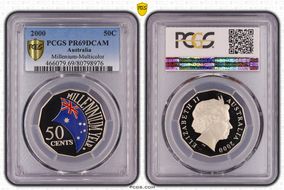 2000 50C Millennium - Colorized PR69DCAM