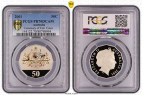 2001 50C Centenary of Federation Colorized PR70DCAM
