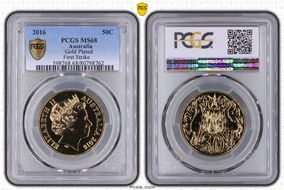 2016 50C Gold Plated First Strike MS68