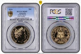 2016 50C Gold Plated First Strike MS69