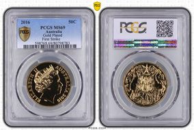2016 50C Gold Plated First Strike MS69