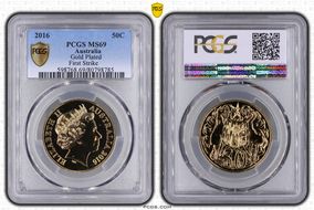 2016 50C Gold Plated First Strike MS69