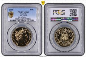 2016 50C Gold Plated First Strike MS68