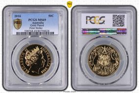 2016 50C Gold Plated First Strike MS69