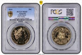 2016 50C Gold Plated First Strike MS69