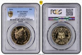 2016 50C Gold Plated First Strike MS69