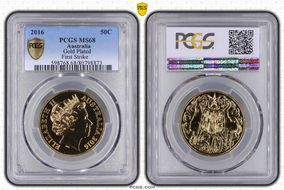 2016 50C Gold Plated First Strike MS68