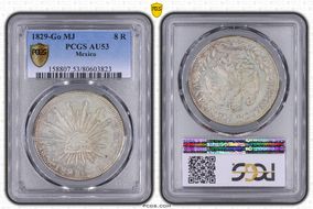 1829-Go MJ 8 R Go10 Die Style 1829-1830 AU53