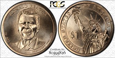 2016-P $1 Ronald Reagan Position A MS66+