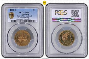 2002-S $1 Year of the Outback Counterstamp MS67